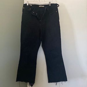 Levi’s black ribcage crop flare jeans